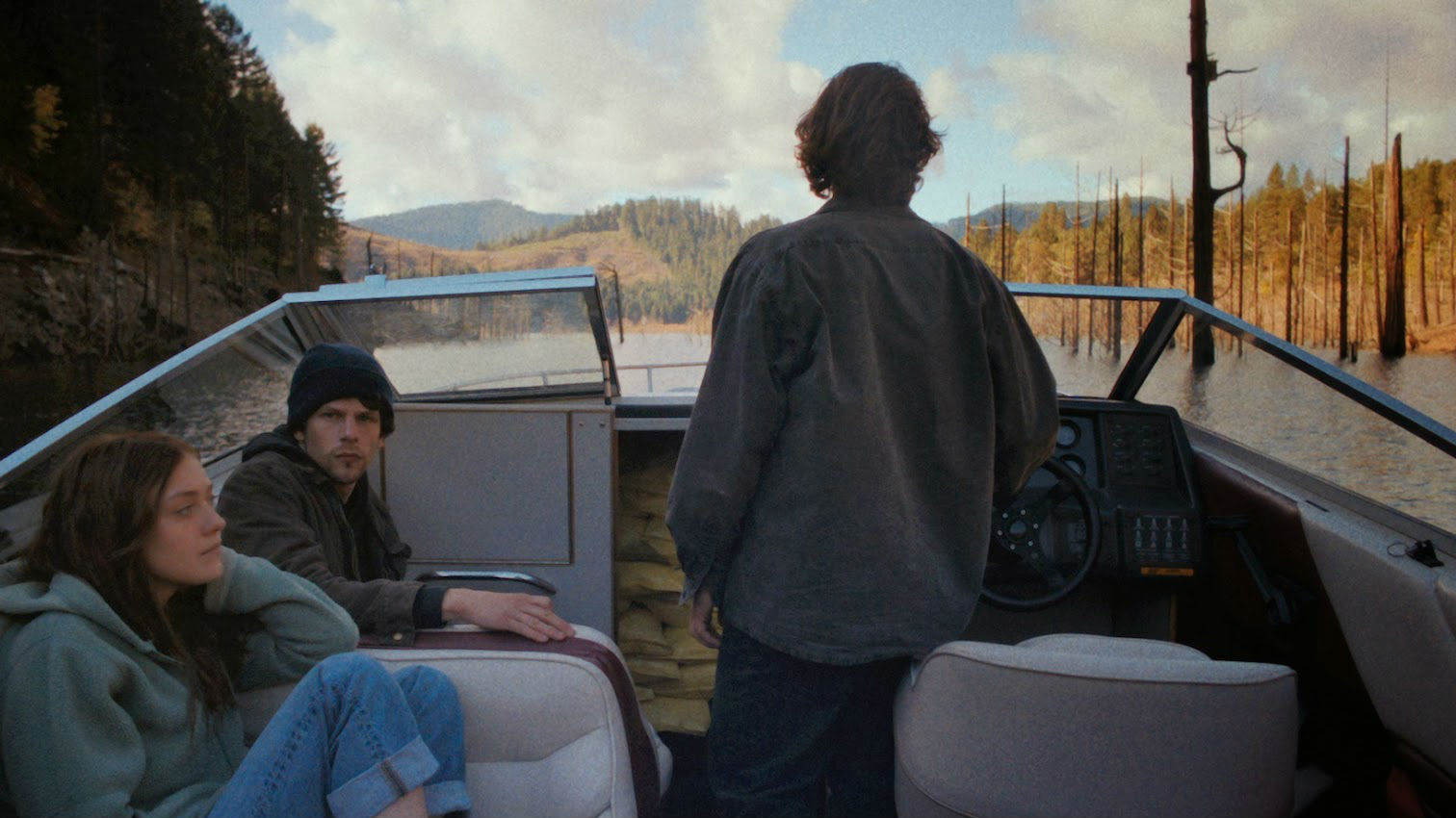 Dakota Fanning, Jesse Eisenberg, and Peter Sarsgaard in 'Night Moves'