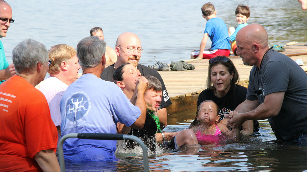 Baptism service at an SBC church in Virginia.
