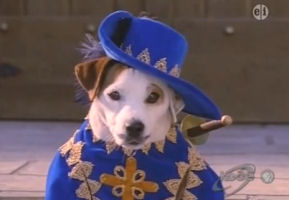 Wishbone, looking fancy as one of the Three Musketeers.