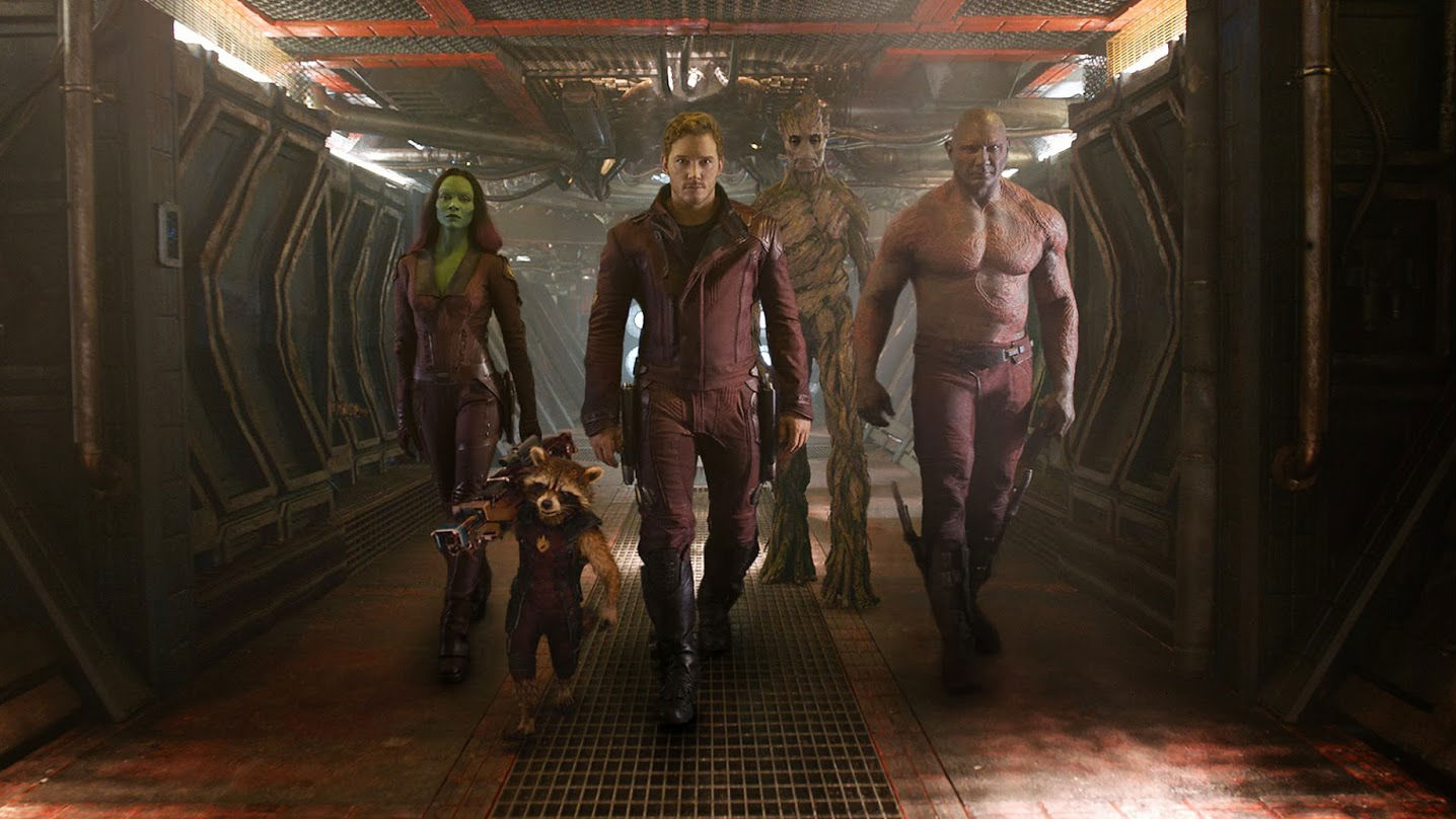 Vin Diesel, Bradley Cooper, Chris Pratt, Zoe Saldana and Dave Bautista in 'Guardians of the Galaxy'
