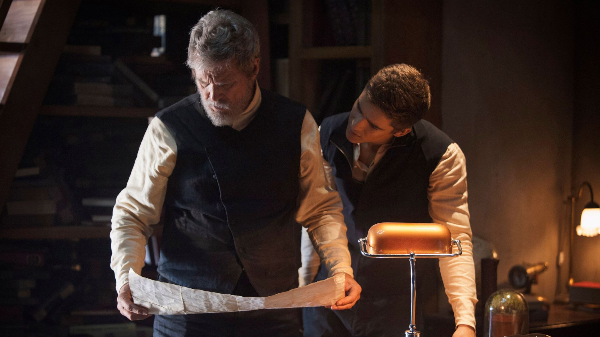 Jeff Bridges and Brenton Thwaites in 'The Giver'