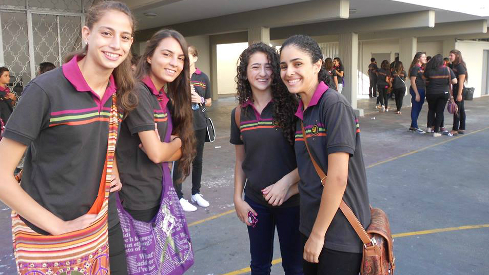 At Nazareth Baptist, 11th grade students gather on the first day of the school year in 2013.