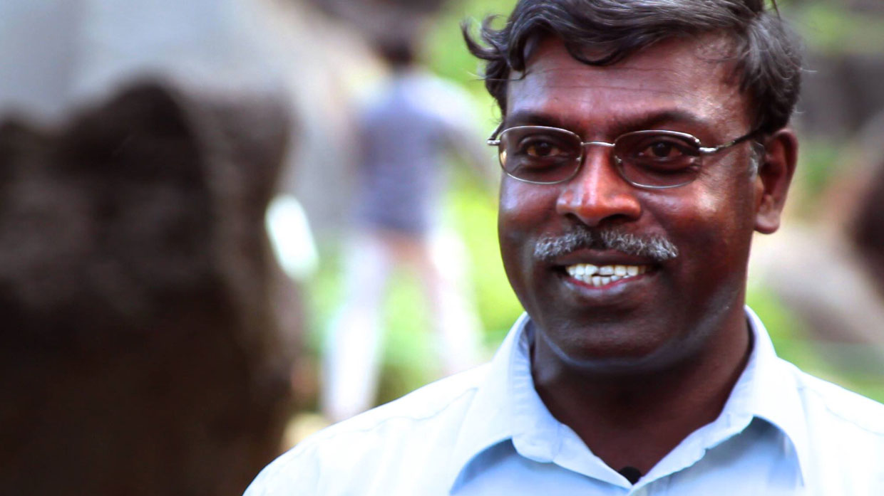 Ziegenbalg scholar Daniel Jeyaraj at Mahabalipuram, August 2010