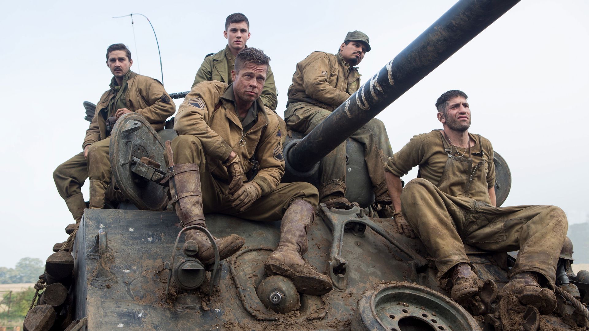 Brad Pitt, Shia LaBeouf, Logan Lerman, Michael Peña and Jon Bernthal in 'Fury'