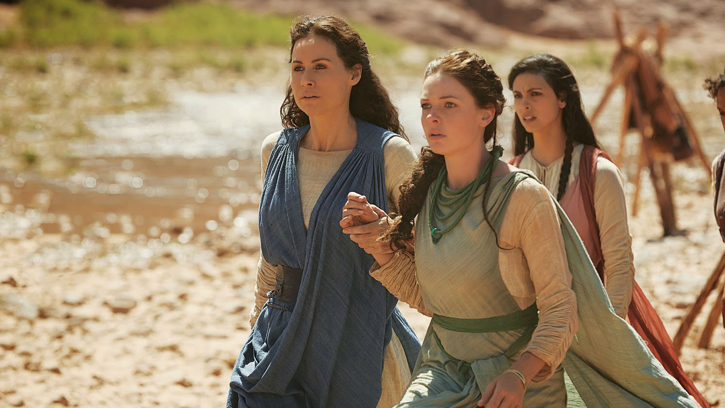 Minnie Driver, Rebecca Ferguson and Morena Baccarin in 'The Red Tent'