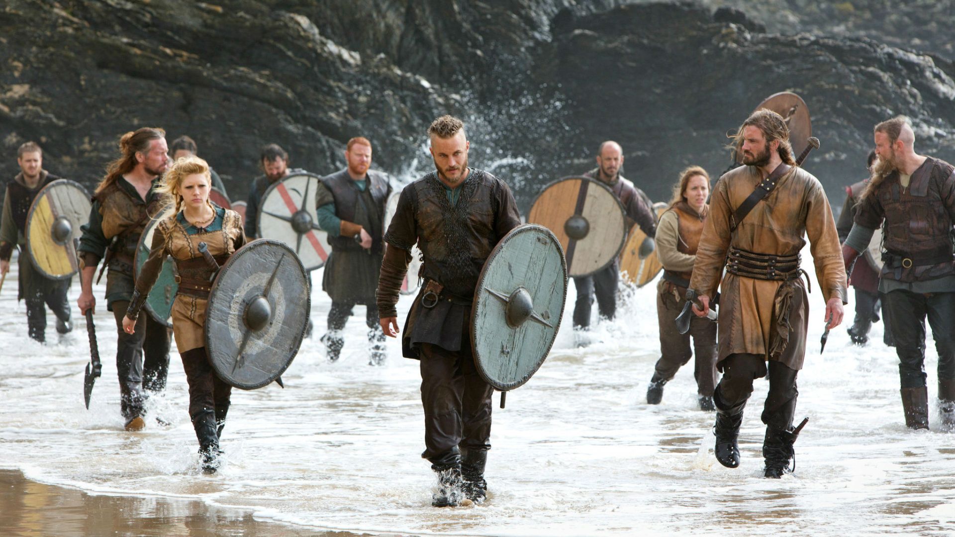 Katheryn Winnick, Travis Fimmel and Clive Standen in 'Vikings'