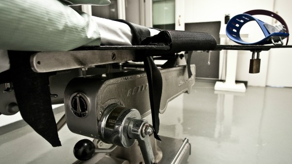 Oklahoma's execution bed is used for lethal injections.
