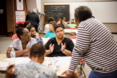 A Common Core training session for VBS teachers.