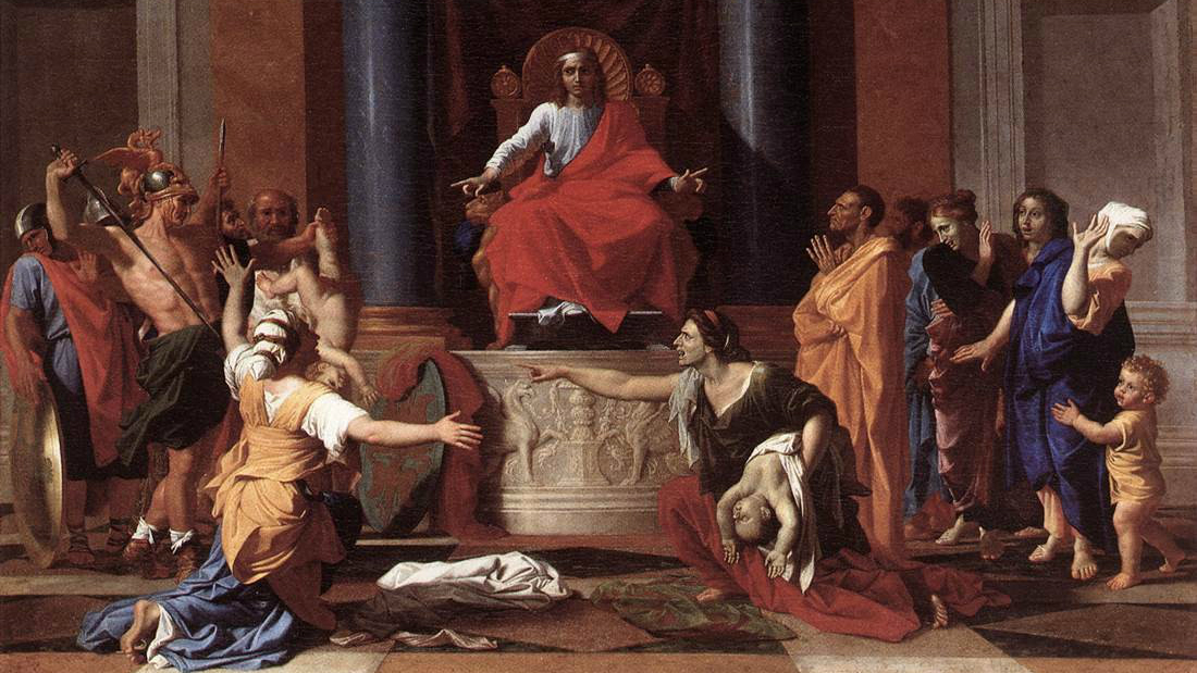 A 17th-century rendition of the Judgment of Solomon.