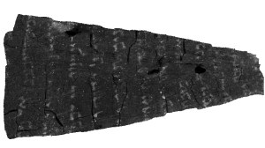 A section of the digitally unwrapped Ein Gedi scroll, bearing text from Leviticus.