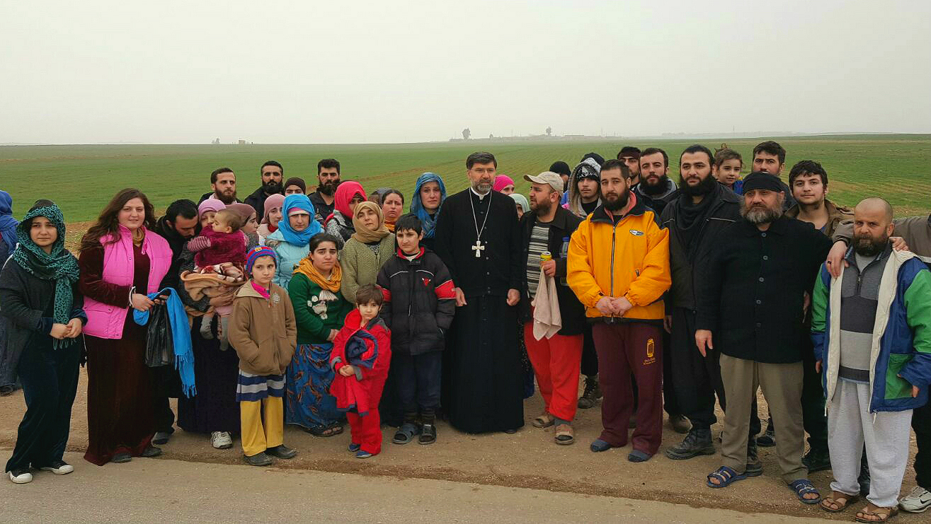 Some of the Assyrian hostages released by ISIS this week.