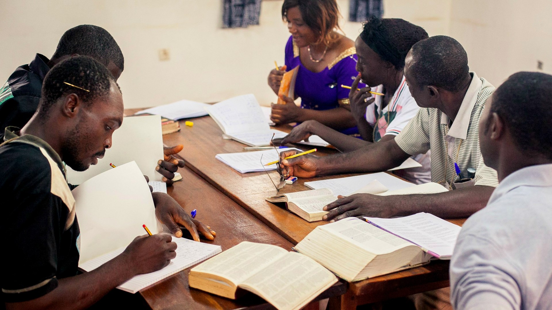 Bible translators in Cameroon use the MAST process in 2015.