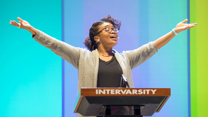 Black Lives Matter activist Michelle Higgins addresses Urbana 15, InterVarsity’s 24th missions conference.