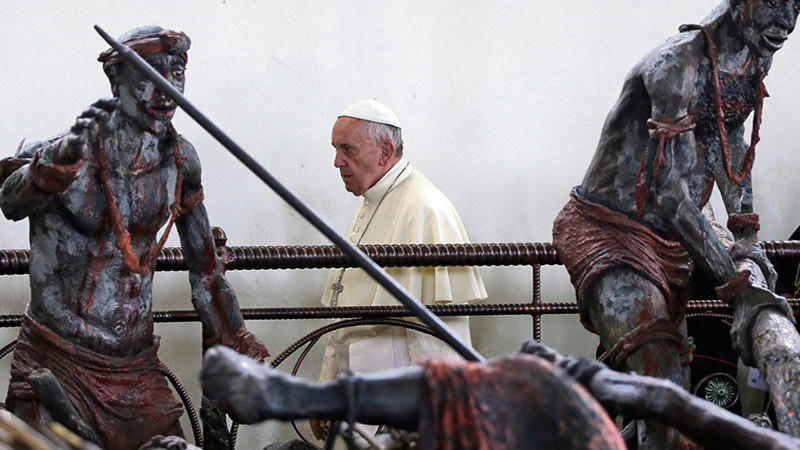 Pope Francis visited the Anglican Ugandan Martyrs Museum in November.