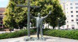 The Billy Graham statue outside LifeWay Christian Resources headquarters in Nashville, Tennessee