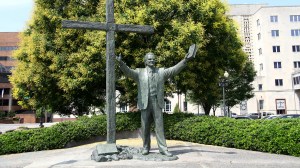 The Billy Graham statue outside LifeWay Christian Resources headquarters in Nashville, Tennessee