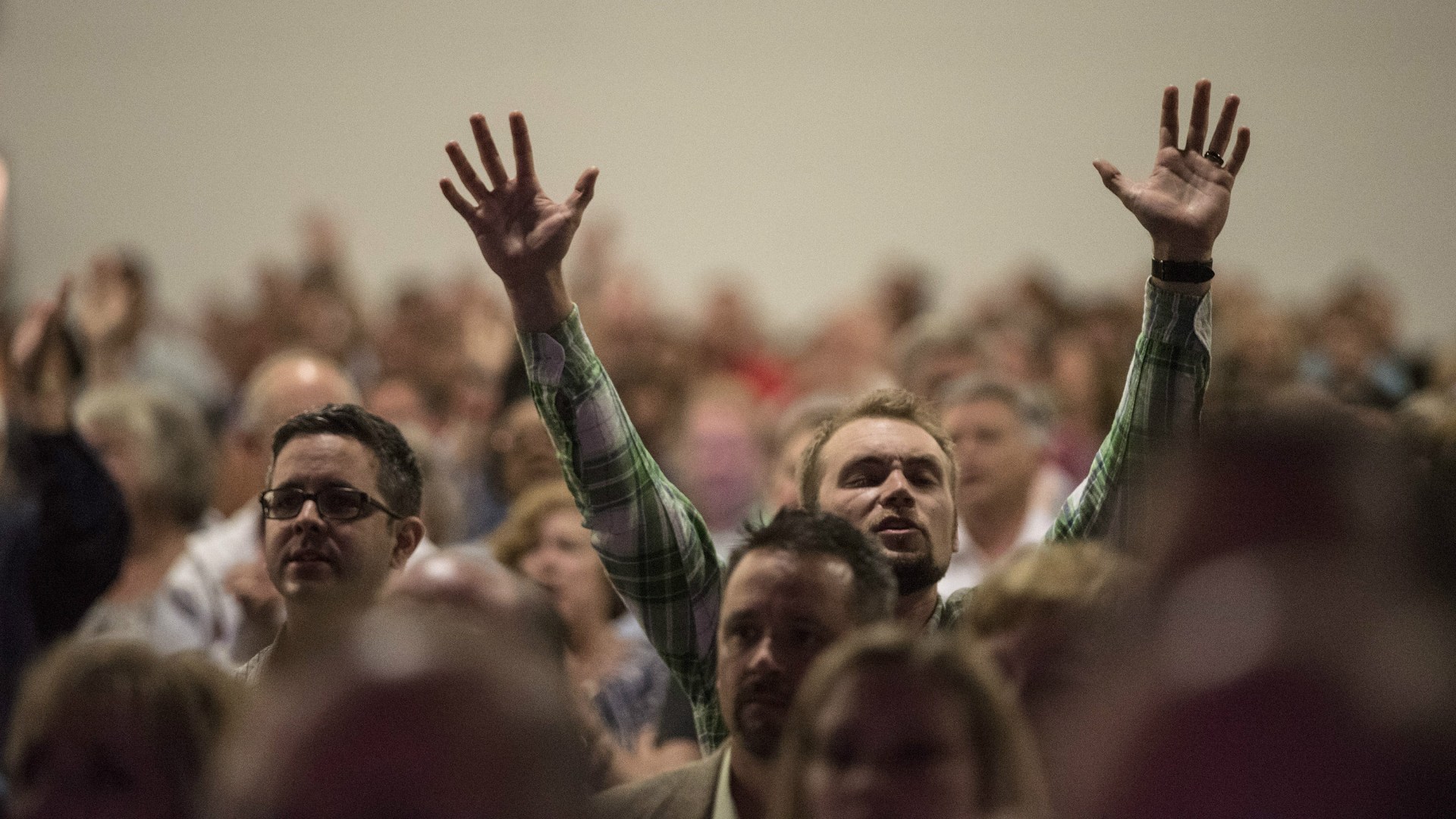 Southern Baptists worship at last year's annual meeting in Columbus, Ohio.