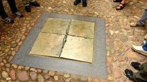 The memorial plaque installed Nov. 11, 1988, the words surrounding the plaque state, “The true name of God, the maligned Chem Hamphoras, which Jews long before Christianity regarded as almost unutterably holy, this name died with six million Jews under the sign of the cross,” followed by words in Hebrew from Psalm 130, "Out of the depths, I cry to you."