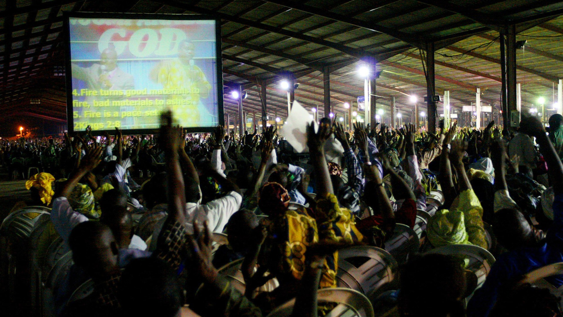 A night service at Enoch Adeboye's Redeemed Christian Church of God.