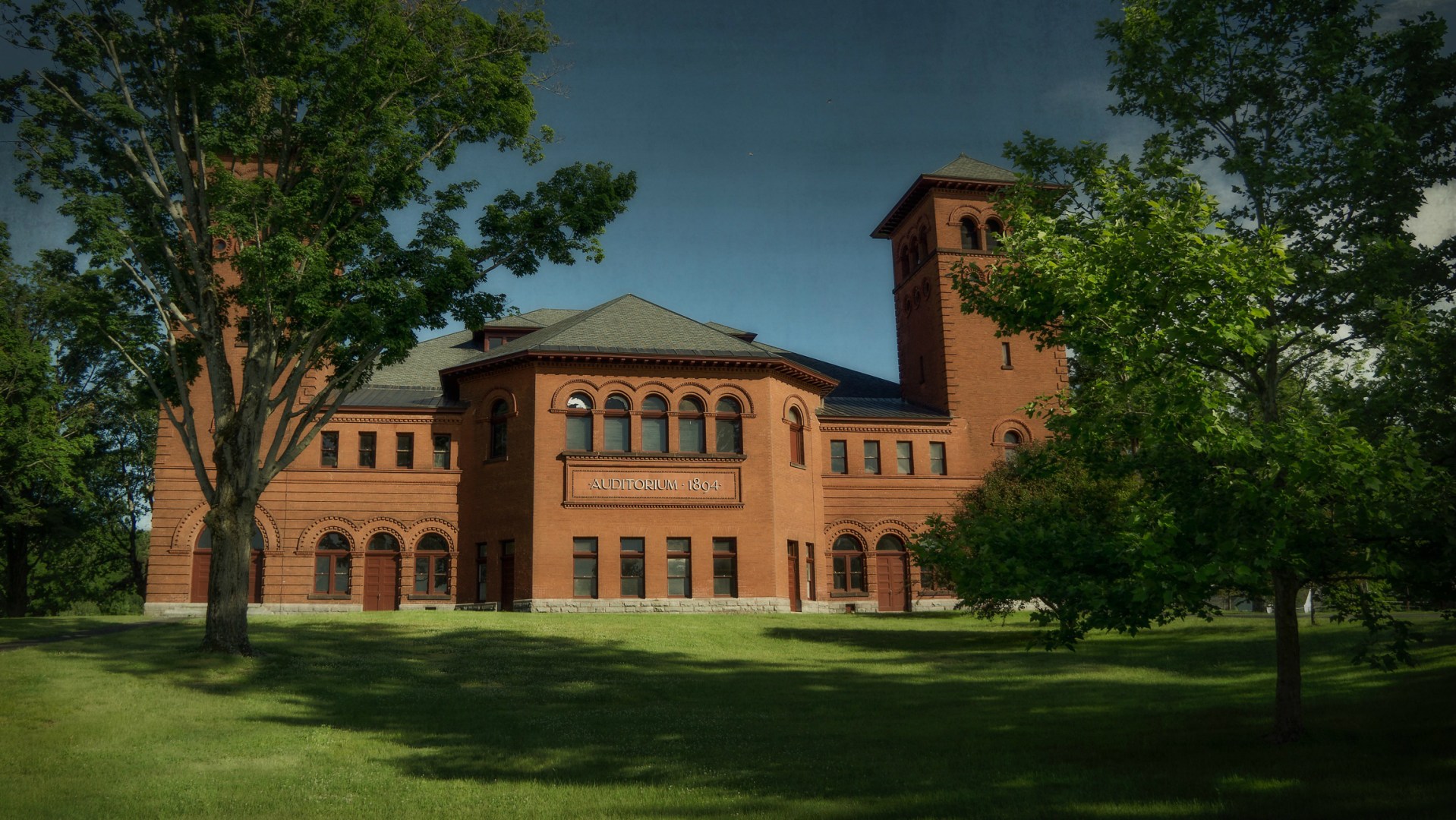 The auditorium of Moody's former campus in Northfield, Massachusetts.