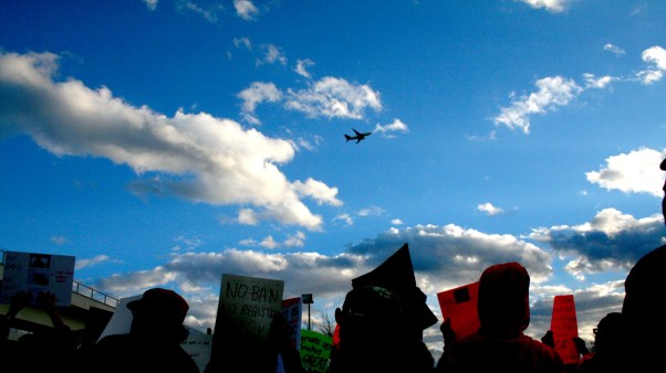 Protesters at Atlanta's international airport the day after Trump's executive order went into effect.