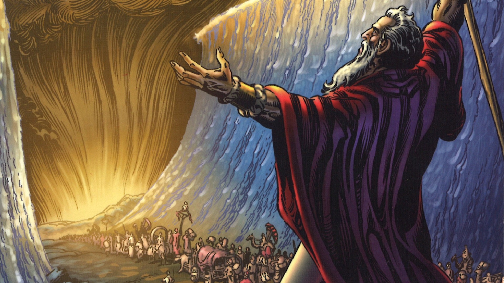 Moses parts the Red Sea in Kingstone Comics' 'The Kingstone Bible'