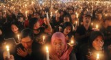 Supporters of Ahok rally in Jakarta after his conviction.