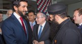 Prince Nasser bin Hamad al Khalifa greets Bahrain Coptic bishop.