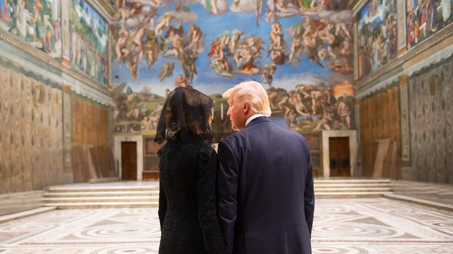 The Trumps during their visit to Pope Francis at the Vatican.