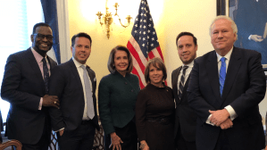 Faith leaders meet with House Minority Leader Nancy Pelosi.