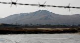 The North Korean border as seen from Yanji, China.