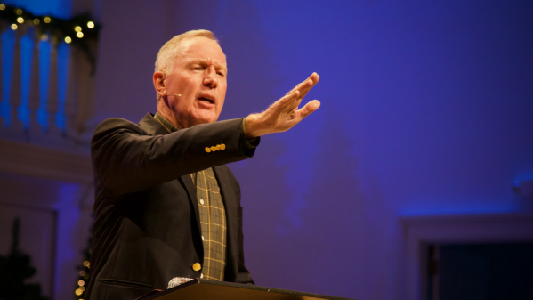 Max Lucado addresses the GC2 abuse summit at Wheaton College.