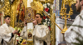 Sunday’s Christmas service at Kiev’s St. Michael’s Golden-Domed Monastery, the main church of the new Orthodox Church of Ukraine.