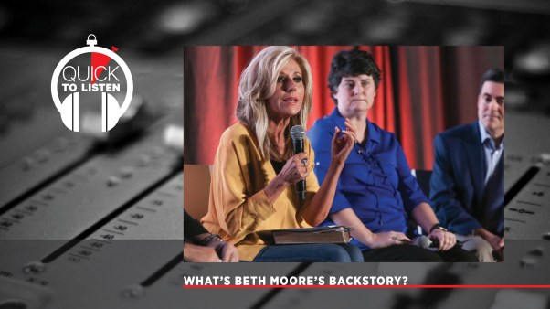 Beth Moore speaks at the 2019 Southern Baptist Convention annual meeting.
