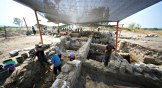 Excavators at work at El-Araj, which they now consider to be the likely site of the New Testament town of Bethsaida.