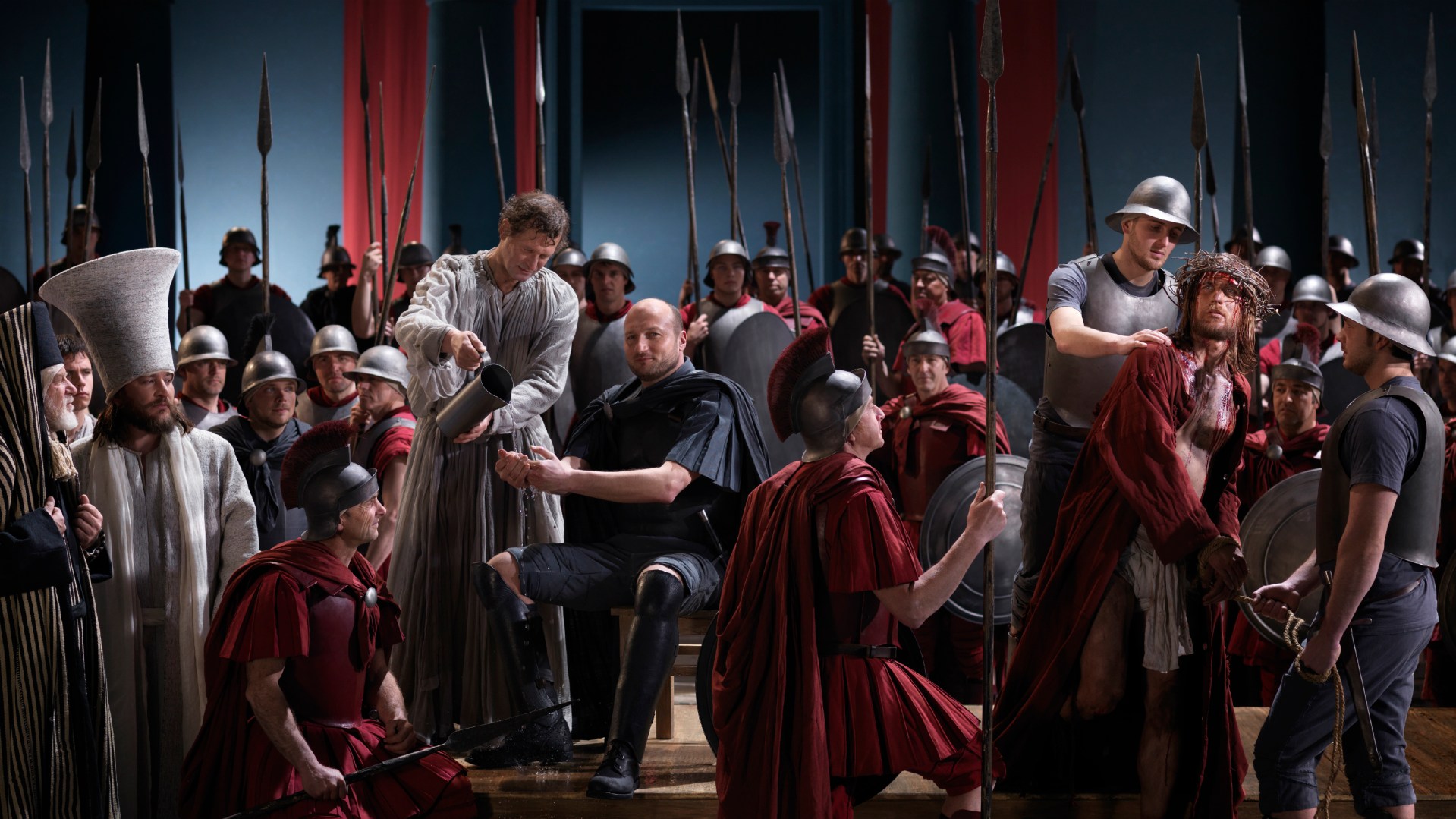 A scene from the 2010 Passion Play in Oberammergau, Germany.