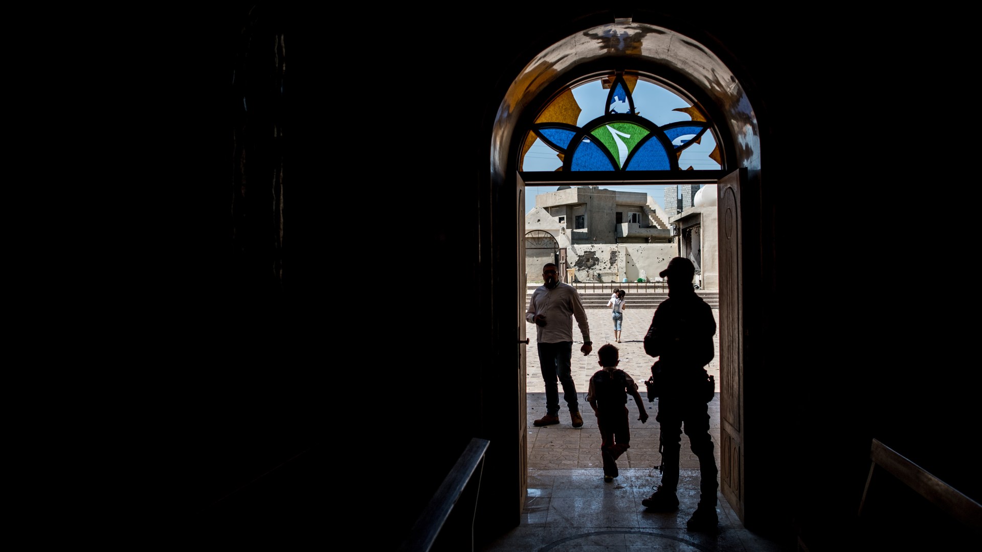 Iraqi Christians gather for the first Easter service in Qaraqosh after it was liberated from ISIS in 2016.