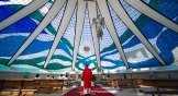 The Palm Sunday Mass (Missa de Ramos) at the Brasilia Cathedral was closed to the public due to the coronavirus pandemic on April 5, 2020.
