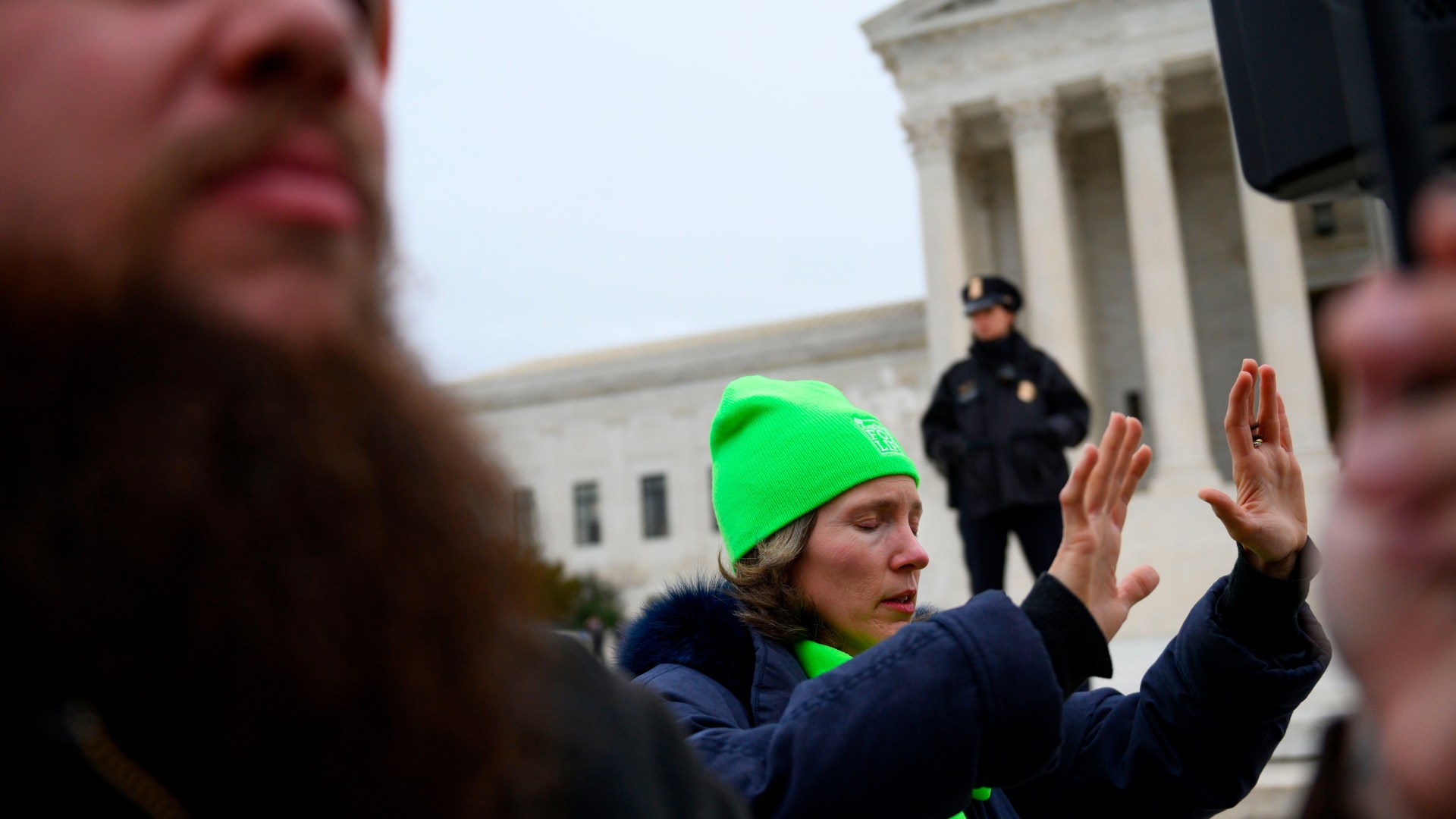 Prayer before the Supreme Court in January, 2020.