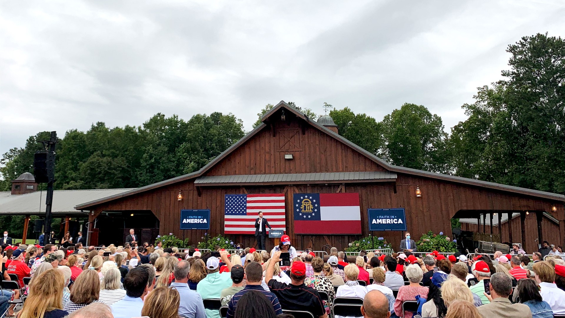 Eric Trump speaks at an Evangelicals for Trump event on September 15.