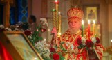 Archbishop Alexander of the Baku-Azerbaijan Diocese of the Russian Orthodox Church prays during a 2020 Easter service at the Holy Myrrhbearers Cathedral in Baku, Azerbaijan.