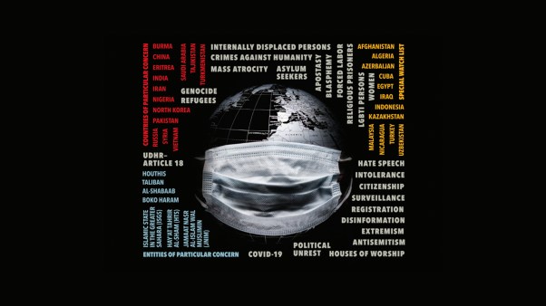 Cover of the 2021 annual report by the US Commission on International Religious Freedom (USCIRF).