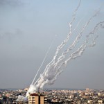 Rockets are launched from the Gaza Strip toward Israel on May 10, 2021.