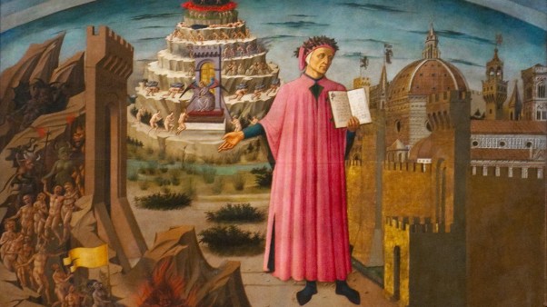 "Dante and the Divine Comedy," a 15th-century painting in the Duomo cathedral in Florence, Italy.