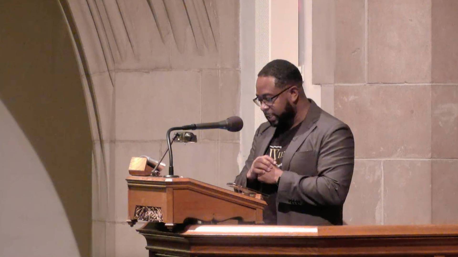 Jemar Tisby, the author of The Color of Compromise and How to Fight Racism, speaks at Grove City College in 2020.