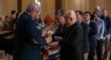 Leaders with the Global Methodist Church gather for worship.