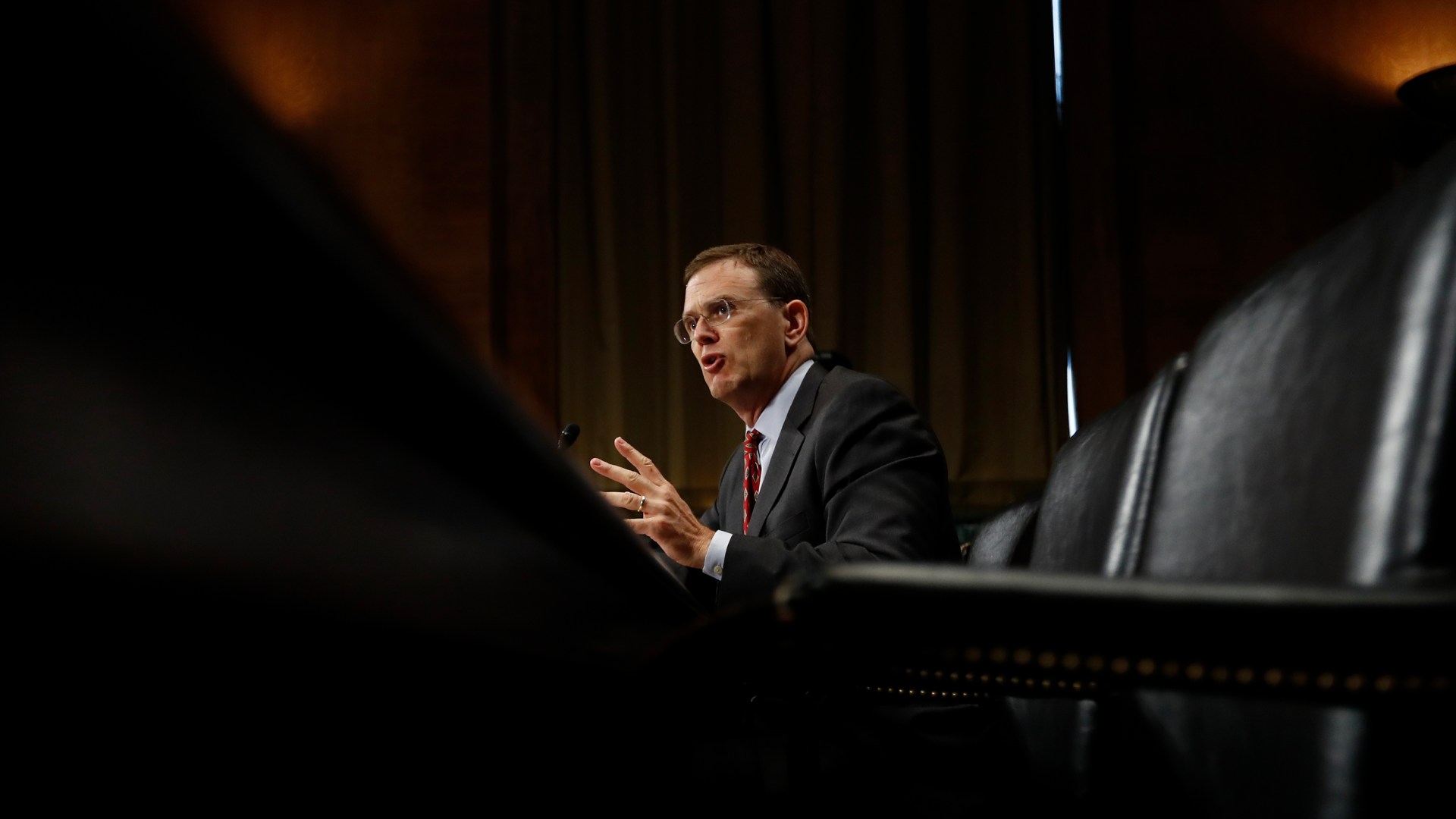 Eric Treene testifies at a US Senate Judiciary Committee hearing on religious hate crimes in 2017.