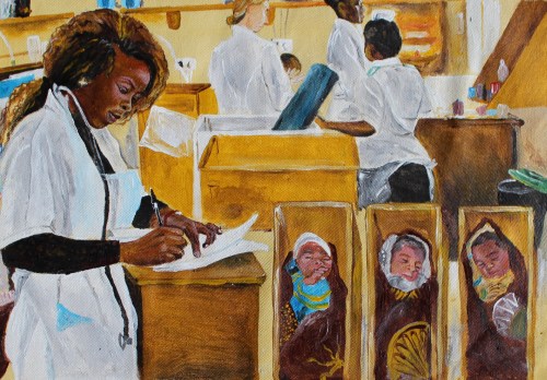 A painting of the Nkhoma Hospital by local artist