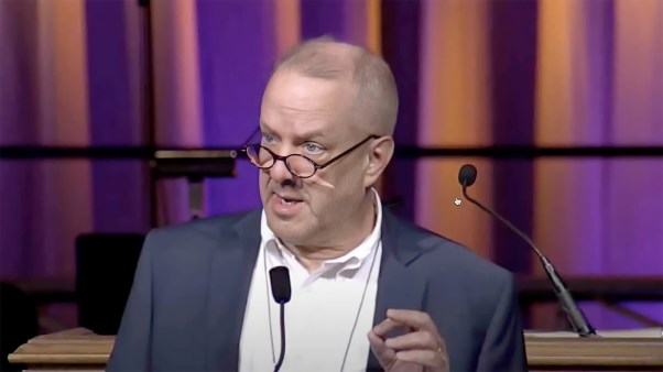 PCA elder Carl Robbins speaks in favor of leaving the NAE.