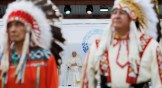 Pope Francis before his apology for the treatment of First Nations children in Canada's Residential School system.